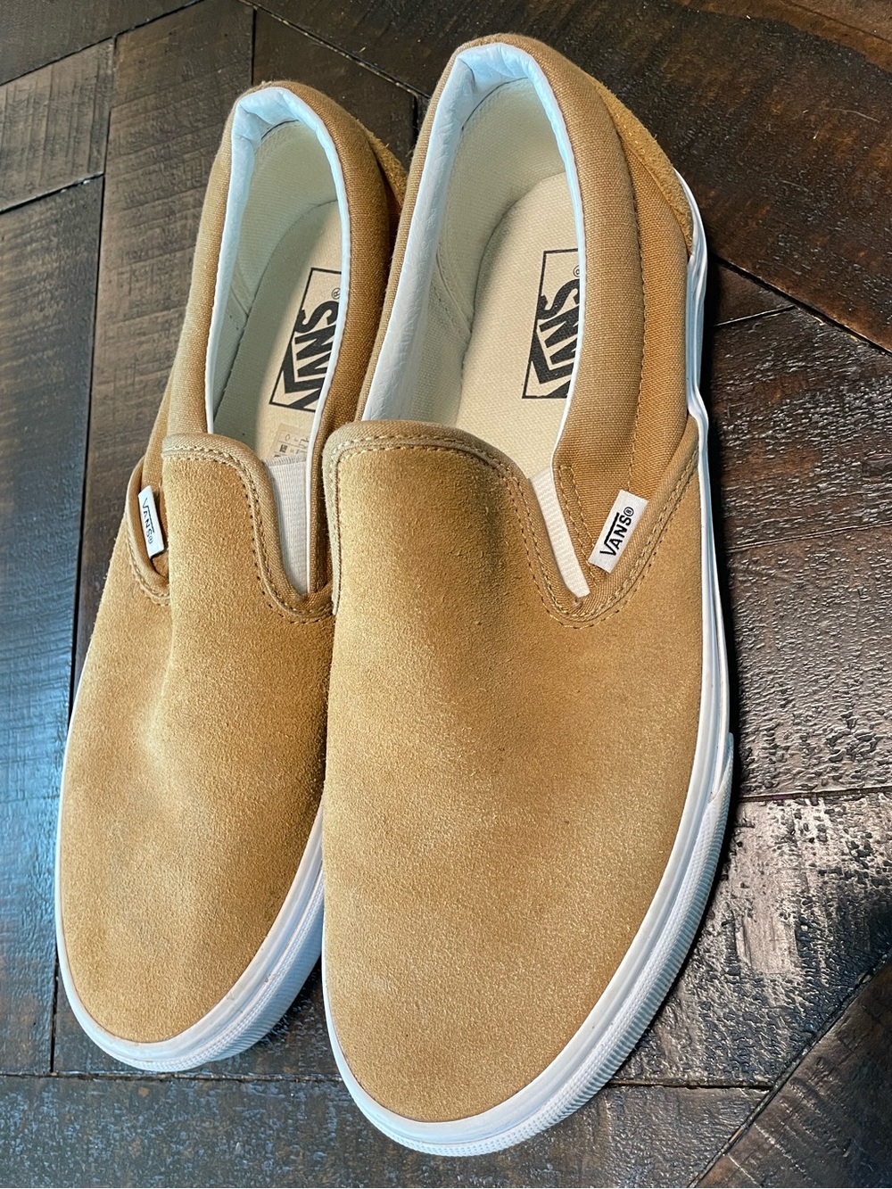 Vans Slip-On Suede Loafers in Tan